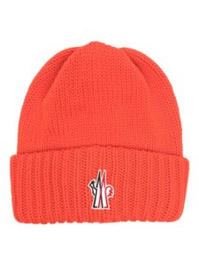 Moncler Grenoble logo-embroidered virgin-wool beanie - Orange