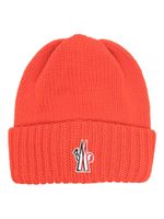 Moncler Grenoble logo-embroidered virgin-wool beanie - Orange - thumbnail