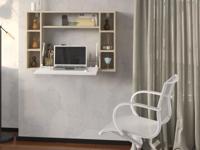 Opklapbare bureau MUSOA sonoma eik/hoogglans wit