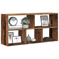 Wandschap 100x25x50 cm bewerkt hout oud houtkleurig Wandschap 100x25x50 cm bewerkt hout oud houtkleurig