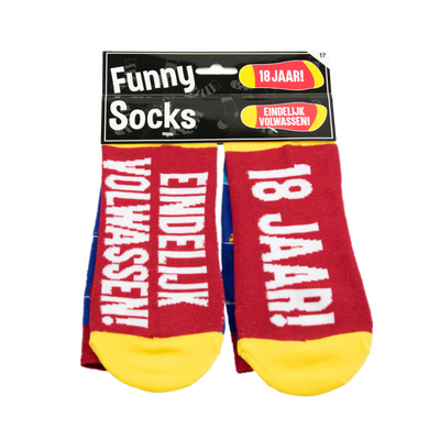 Funny Sokken 18 jaar Eindelijk Volwassen