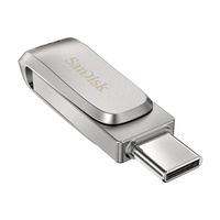 SanDisk Ultra Dual Drive Luxe USB flash drive 256 GB USB Type-A / USB Type-C 3.2 Gen 1 (3.1 Gen 1) Roestvrijstaal - thumbnail