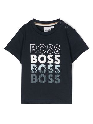 BOSS Kidswear t-shirt en coton à logo imprimé - Bleu