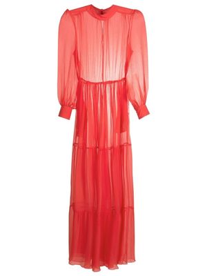 Clube Bossa robe Bosco longue en soie - Rouge
