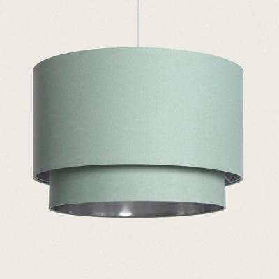 Hanglamp dubbele stoffen kap E27 fitting &apos;Royce&apos;-Groen