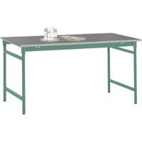 Manuflex BB3034.0001 Bijzettafel basis stationair met staalbeslag schijf in grijs-groen HF 0001, bxdxh: 1250 x 600 x 780 mm Grijs, Groen