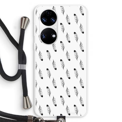 Pluimen: Huawei P50 Transparant Hoesje met koord