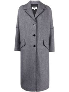 MM6 Maison Margiela manteau en tweed à simple boutonnage - Gris