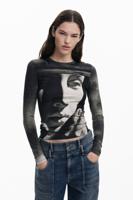 Lange mouwen T-shirt met sculptuur - BLACK - S