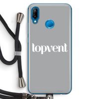 Topvent Grijs Wit: Huawei P20 Lite Transparant Hoesje met koord