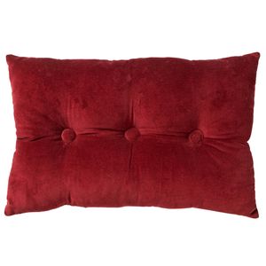 Dutch Decor - VALERIE - Sierkussen 40x60 cm - velvet - met knopen - Merlot - rood