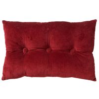 Dutch Decor - VALERIE - Sierkussen 40x60 cm - velvet - met knopen - Merlot - rood