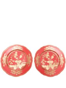 GINORI 1735 assiettes Rubrum en porcelaine (lot de deux) - Rouge