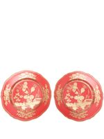 GINORI 1735 assiettes Rubrum en porcelaine (lot de deux) - Rouge