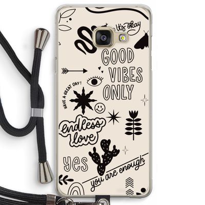Good vibes: Samsung Galaxy A3 (2016) Transparant Hoesje met koord