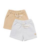 HEMA Babyshorts comfort fit sweatstof strepen - 2 stuks blauw (blauw)