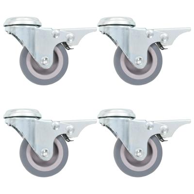 VidaXL Zwenkwielen met boutgaten en dubbele remmen 4 st 50 mm