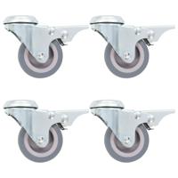VidaXL Zwenkwielen met boutgaten en dubbele remmen 4 st 50 mm VidaXL Zwenkwielen met boutgaten en dubbele remmen 4 st 50 mm