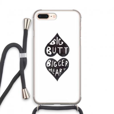 Big butt bigger heart: iPhone 8 Plus Transparant Hoesje met koord