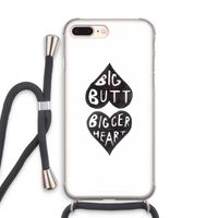 Big butt bigger heart: iPhone 8 Plus Transparant Hoesje met koord