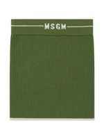 MSGM Kids jupe en maille nervurée - Vert