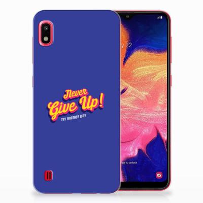 Samsung Galaxy A10 | Siliconen hoesje | met naam Never Give Up Samsung Galaxy A10 | Siliconen hoesje | met naam Never Give Up