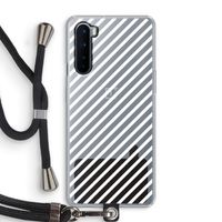 Strepen zwart-wit: OnePlus Nord Transparant Hoesje met koord