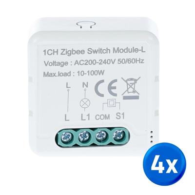Zigbee inbouwschakelaar 1 gang - Set van 4