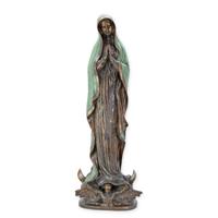 A BRONZE SCULPTURE OF A PRAYING MARY