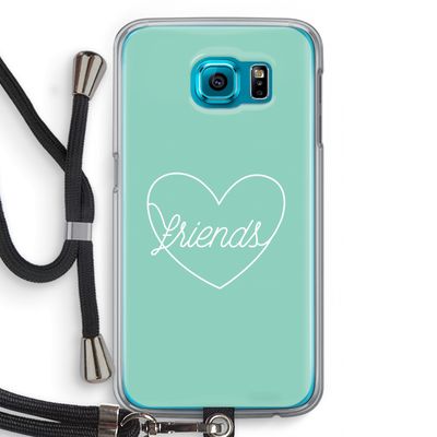 Friends heart pastel: Samsung Galaxy S6 Transparant Hoesje met koord