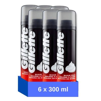 Gillette Basic Scheerschuim Regular - 300 ml - 6 stuks
