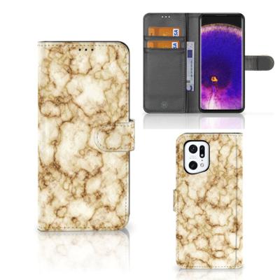 OPPO Find X5 Pro | Bookcase | Marmer Goud