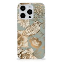 TPU Case voor iPhone 15 Pro Vintage Bird Flowers - thumbnail