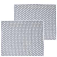 Afwas afdruipmat keuken - 2x - absorberend - microvezel - grijs bloem - 40 x 48 cm