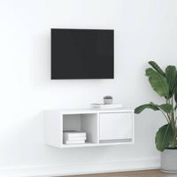 Tv-meubel 60x31x25,5 cm bewerkt hout wit