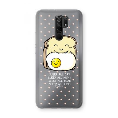 Sleep All Day: Xiaomi Redmi 9 Transparant Hoesje