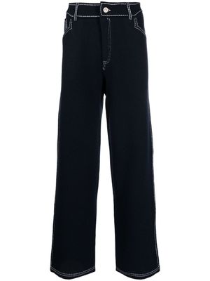 Barrie pantalon effet jean à coutures contrastantes - Bleu