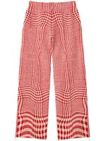 Burberry pantalon de jogging à motif pied-de-poule - Rouge - thumbnail