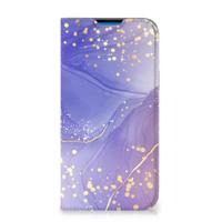 Bookcase voor iPhone 14 Pro Max Watercolor Paars