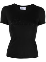 Blumarine t-shirt en coton à logo strassé - Noir - thumbnail