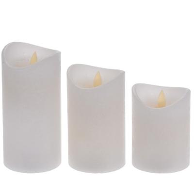 LED kaarsen Set - van 3x stuks witte LED stompkaarsen - met afstandsbediening - decoraties