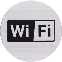 Novioproducts Pictogram zelfklevend rond WiFi RVS