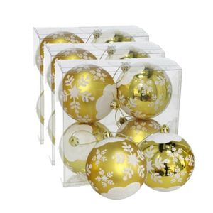 12x stuks gedecoreerde kerstballen goud kunststof 8 cm