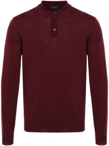 Zanone fine-knit polo shirt - Rouge