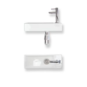 Fonteinset Essential keramiek 38x14x8 cm wit glans