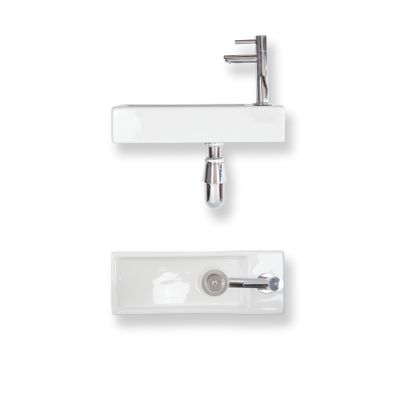 Fonteinset Essential keramiek 38x14x8 cm wit glans