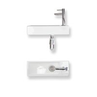 Fonteinset Essential keramiek 38x14x8 cm wit glans