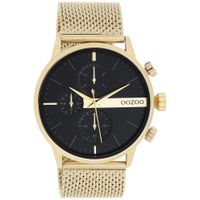 OOZOO C11102 Horloge Timepieces staal goudkleurig-zwart 45 mm