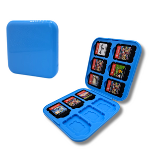 Game Card Case geschikt voor Nintendo Switch games - Accessoires Switch - 12 Games - Opbergen - Beschermen - Travel Koffer - Plastic - Siliconen - Blauw