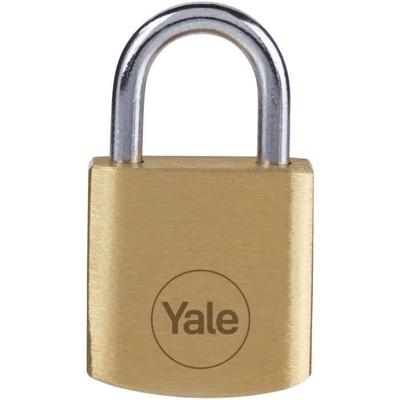 Messing hangslot - YALE - Y110B/20/111/4 - 20 mm - Stalen beugel - 3 sleutels